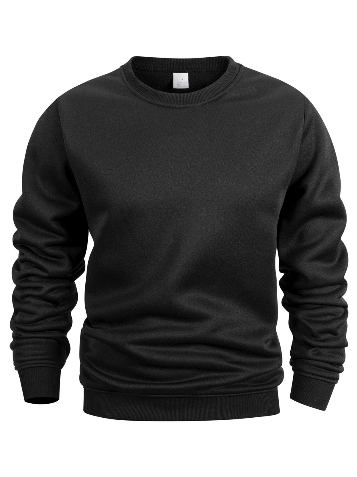 Men’s Crew Neck Long Sleeve Sweatshirt Casual Solid Pullover Top Lightweight Spo
