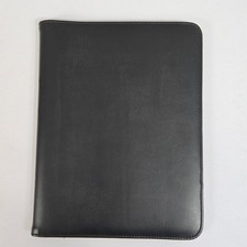 Classic Business Executive Padfolio Padded Faux Leather Black 10 x 13