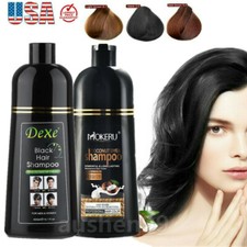 Permanent Instant Hair Dye Color Shampoo Natural Coconut Oil Essence Darkening