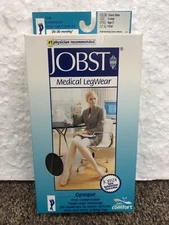 Jobst Opaque Thigh 20-30 Closed Toe Dot Black XL Compression Socks 115147 NEW