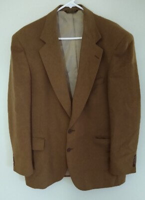 Embassy Square Jacket Blazer Camel Hair Men's 44R Tan Sport Coat 