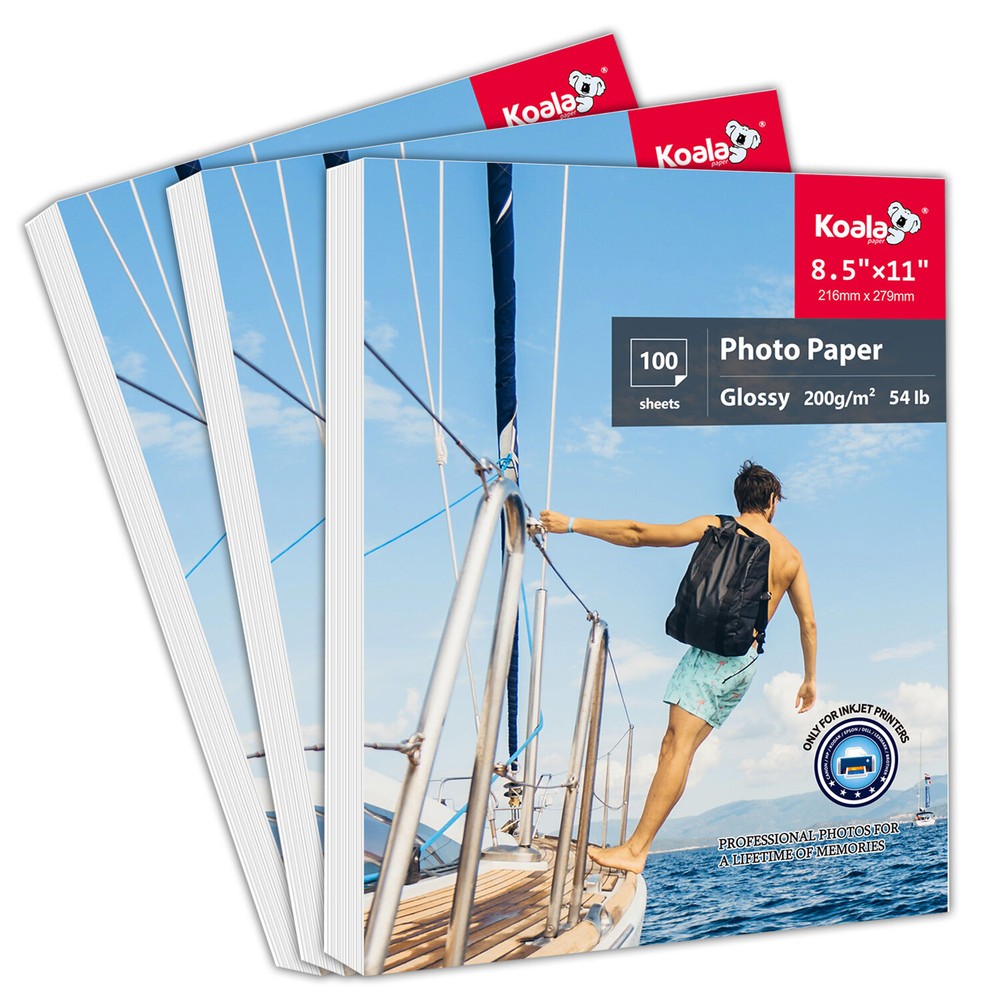 300 Sheets 8.5x11 Glossy Photo Paper 200g for Inkjet Printers Epson HP Canon Premium Quality