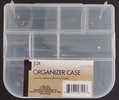 Jot Clear Lock-Top Organizer Storage Cases Containers 9 Sections 7.5''x6.5''x1.75 