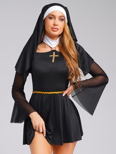 Womens Costumes Maid Fancy Dress Adult Uniform Halloween Skirt Festival Cosplay - Picture 12 of 27