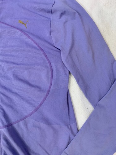 Puma Womens Seamless Jacket Sz L Purple Thumbholes Damen TP Full Zip Vented - Picture 6 of 12