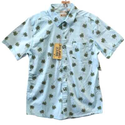  Haggar Clothing Island Ease Tropical stretch button down shirt SIZE L NWT!