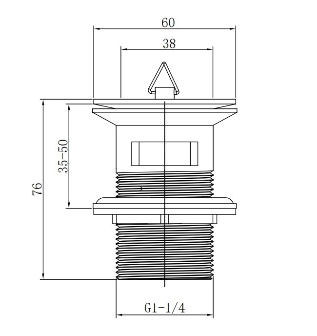 English Gold Sink Plug and Chain Waste Bathroom Basin Chrome Slotted