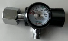 Oxygen Tank EMS Regulator Preset at 50 PSI, CGA 540 w/- DISS Conn Fixed Pressure