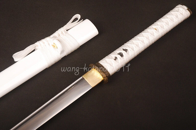 Espada recta funcional de doble filo ninja japonés Ninjato blanca de 40"" espiga completa Foto 3 de 4