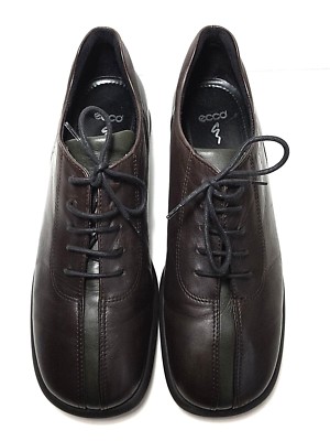 Ecco 2-tone leather lace up dress shoes brown black 7.5  display picture 3