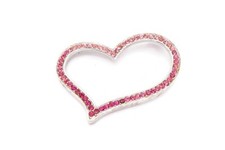 Sterling Silver 925 Pink Cubic Zirconia Heart Pendant