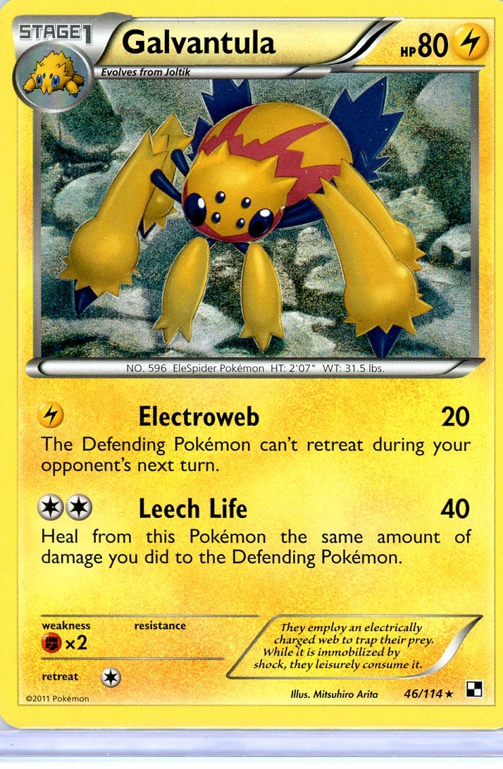2011 Pokemon-Black & White. GALVANTULA - 46/114. Rare. NM