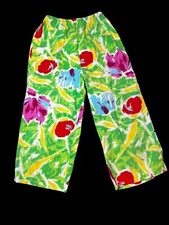 Vintage 1980's Colorful Floral Petite Capris Pants with Pocket Sz Medium 24"x20"
