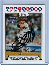 ARIZONA DIAMONDBACKS BRANDON WEBB 2008 TOPPS SIGNED CARD # UH244 AUTO