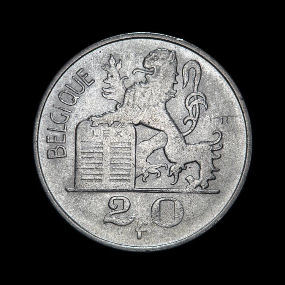 BELGIUM. 1954, 20 Francs, Silver - Baudouin, Mercury Lion Constitution Tripled 5 - Image 3 of 3