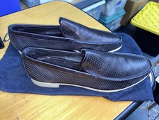 PRADA Perforated Loafers Navy Blue