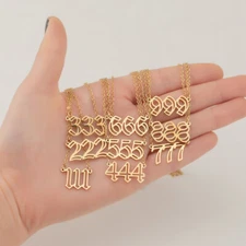 1 Piece stainless steel Filigree Lucky Number Necklace Wholesale FJS73