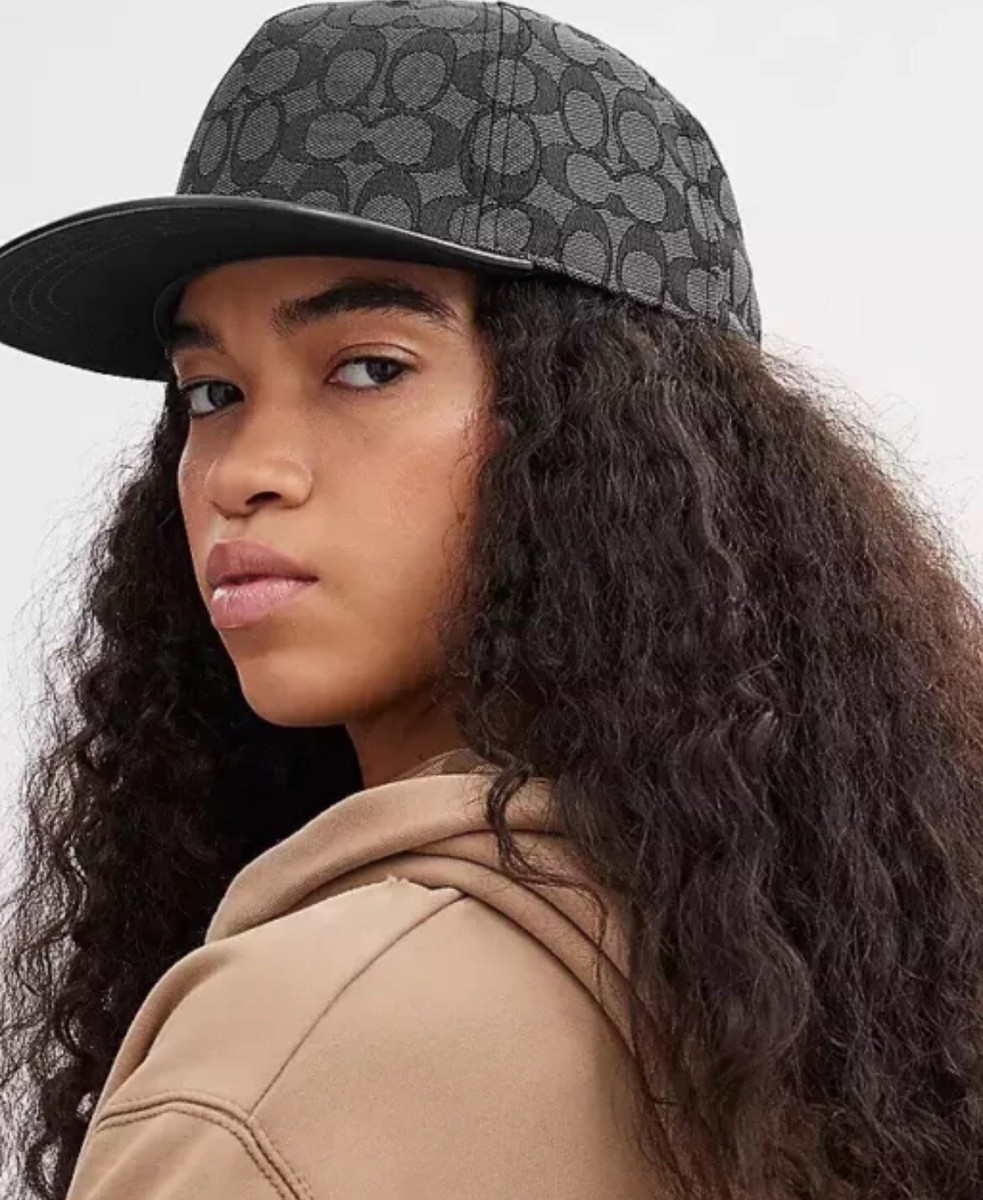 COACH Signature Flat Brim Cap Hat キャップ NWT COACH SIGNATURE FLAT BRIM HAT BLACK | eBay