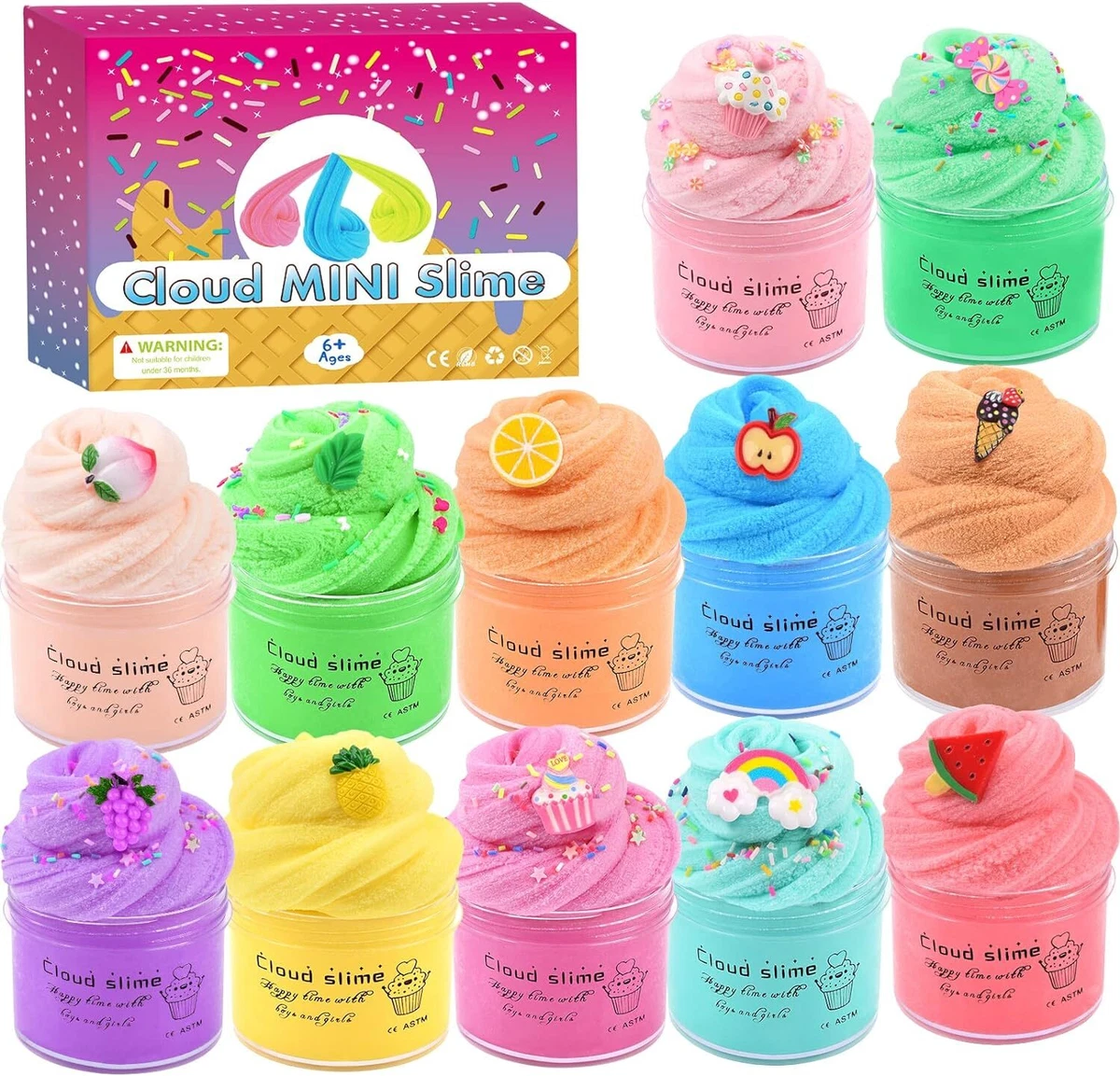 9-pack Scented Cloud Slime Set, Slime Party Putty Toys For Girls And Boys,  Super Soft And Non-sticky