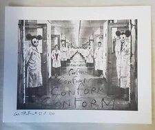 Gus Fink "Conform" signed blotter art print new  lowbrow darkart perforated art
