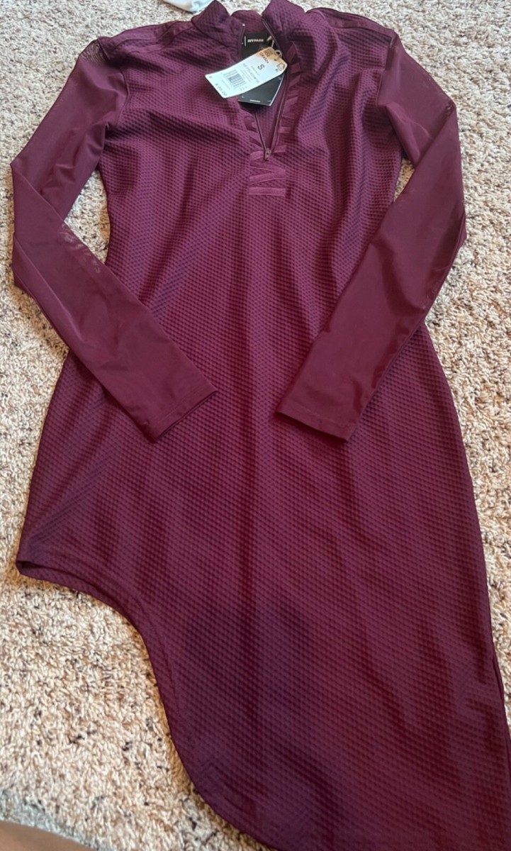 ivy park burgundy dress dress, long sleeve, Small, Adidas dress