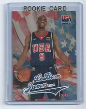 2003-04 FLEER LEBRON JAMES USA RARE BASKETBALL ROOKIE CARD#USAB MINT+BONUS $$