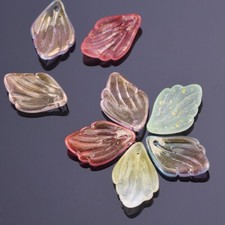 10pcs 19x13mm Lampwork Flora Petal Glass Loose Pendants Beads for Jewelry Making