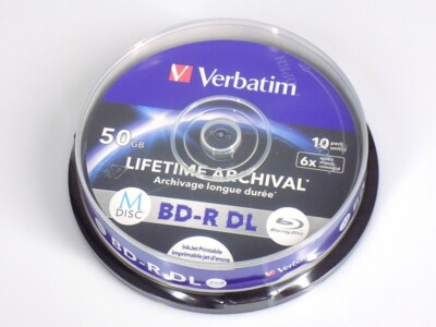 10er-Pack Spindel 50GB Verbatim Blu-Ray BD-R DL 6X MDISC Lifetime Archival