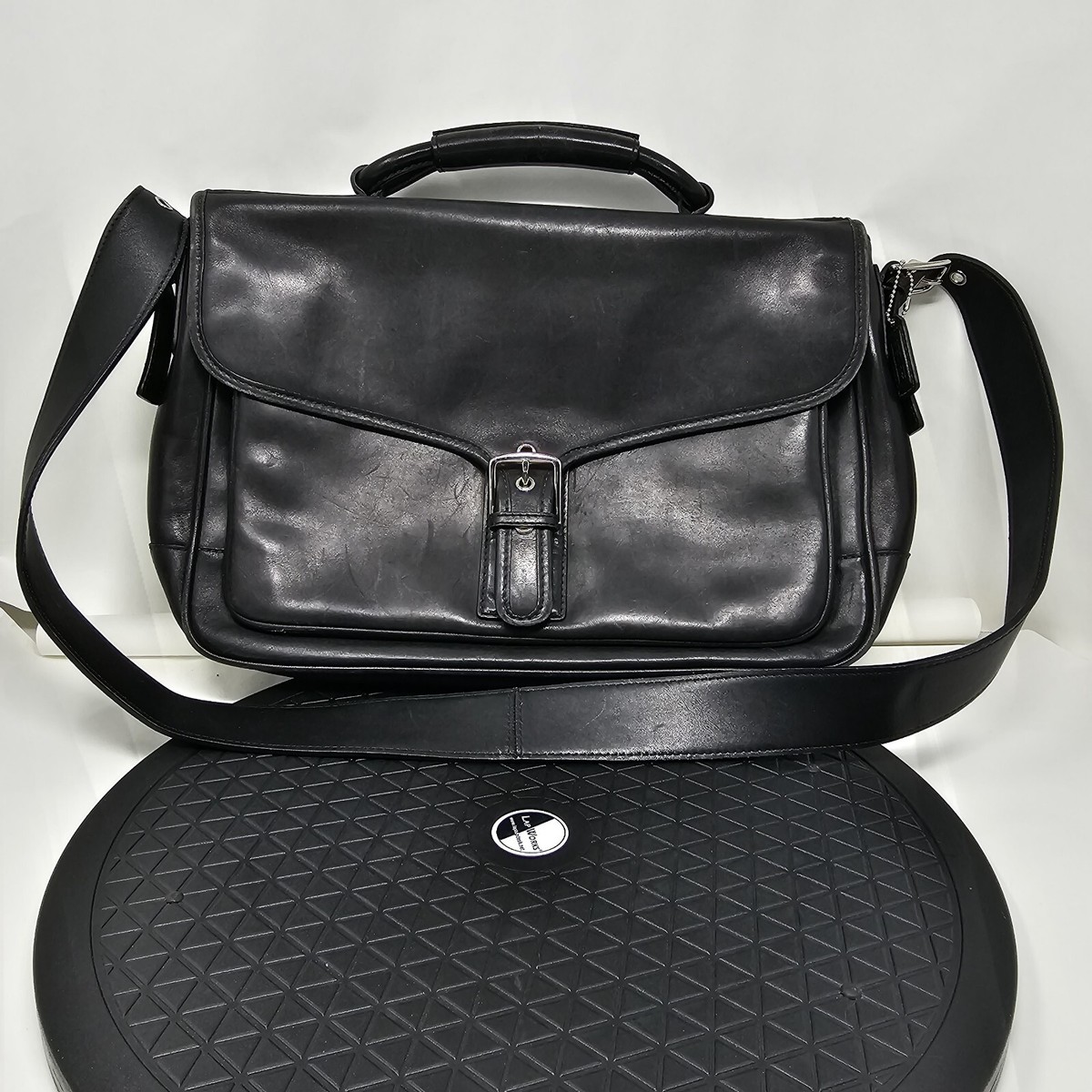 Vintage Coach Men Black Leather Laptop Bag | eBay