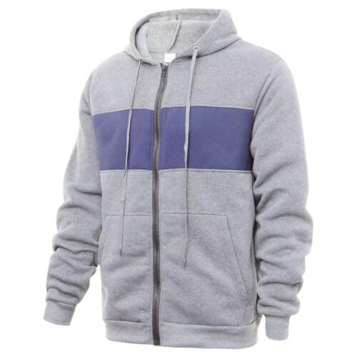 Sudaderas con capucha informales para hombre con bolsillos con cremallera cremallera completa sudadera de manga larga - Imagen 8 de 9