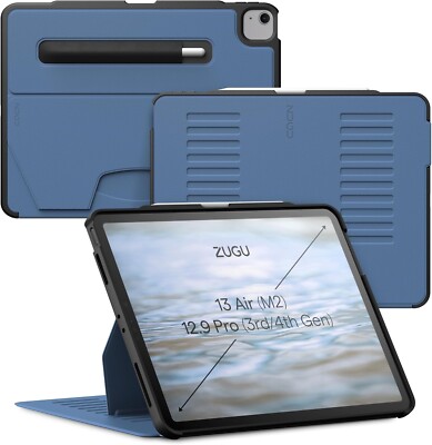 Zugu Case for iPad Air 13 Inch (M2) 2024/12.9 inch (3rd/4th Gen), Slate Blue 