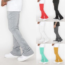 Victorious Men's Essential Flared Stacked Athletic Fleece Sweat Pants FL94