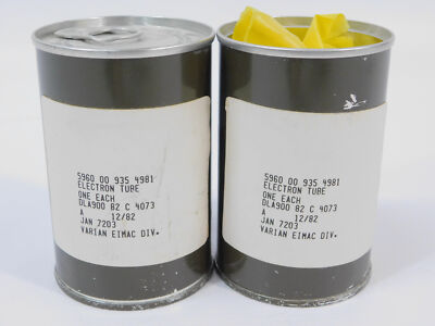 Eimac 7203 4CX250B Vintage Transmitting Tube Pair + Cans (new old 