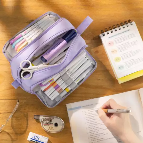 Pencil Case, Pen Pouch Large Capacity, Stationery Box Makeup Bag School Student - Picture 2 of 7