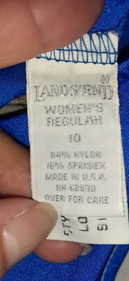 ミミ Lands' End Swimsuit Swimdress Womens One Piece Blue Vintage Size