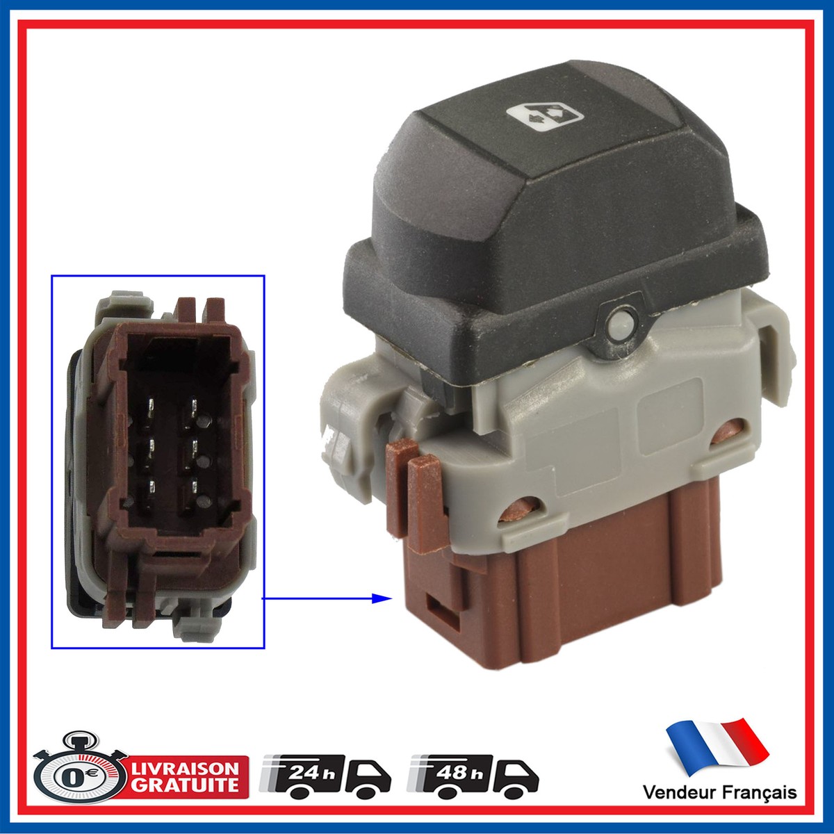 Bouton interrupteur lève-vitre électrique pour RENAULT (COSSE