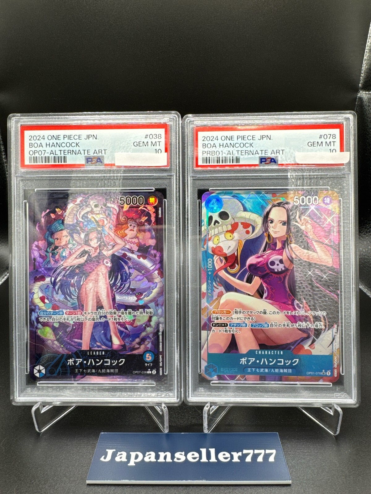 PSA 10 Boa Hancock OP07-038 L & OP01-078 SR & OP02-059 UC