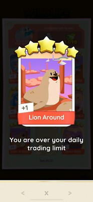 Monopoly GO! 5   Sticker - Lion Around - (SENDING FAST)  READ DESCRIPTION 