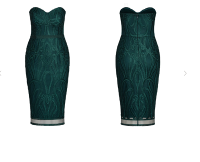 CITY CHIC ANTONIA EMBROIDERED STRAPLESS EMERALD GREEN SHEATH DRESS sz  XS/14W | eBay
