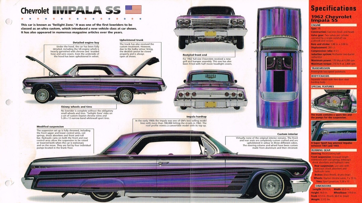 Low Rider / Lead Sled Hot Rod CARS BROCHURE Collection: Impala SS
