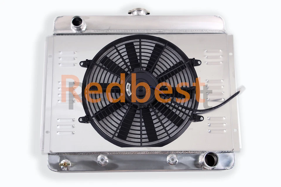 3 行 Alu 散热器+罩+风扇适合 1962-67 雪佛兰雪佛兰 II Nova SS 3.8L 升 5.3L 升 — 第 2/4 张图片