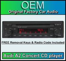 Lettore CD Audi A2 Audi Concert auto testata stereo in dotazione con codice radio