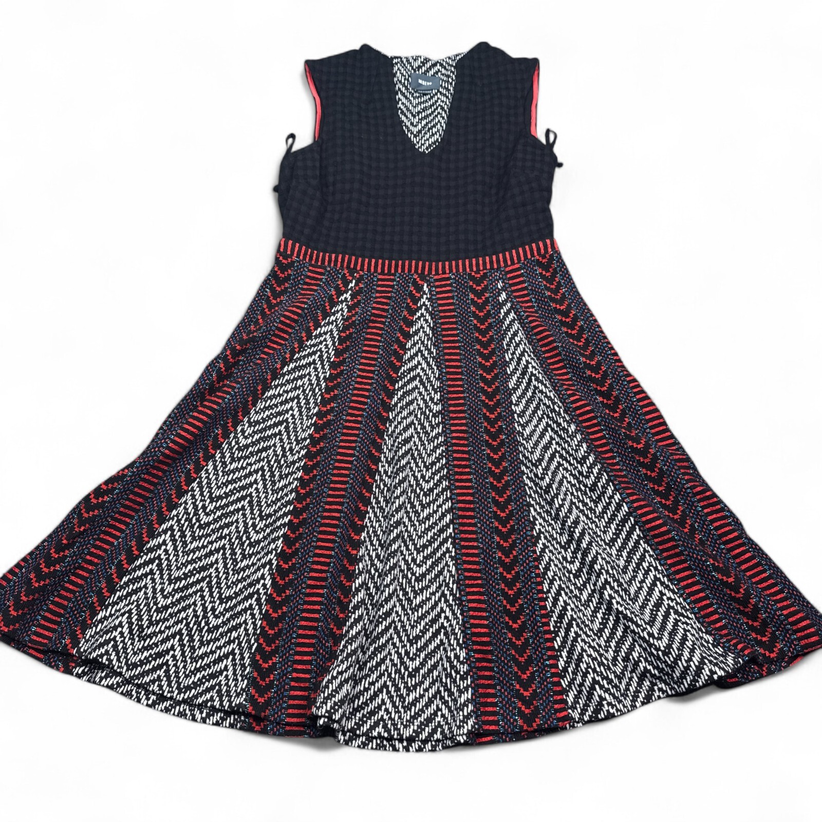 Anthropologie Maeve Carolina Fit Flare Dress Womens Size 10 Red White Black