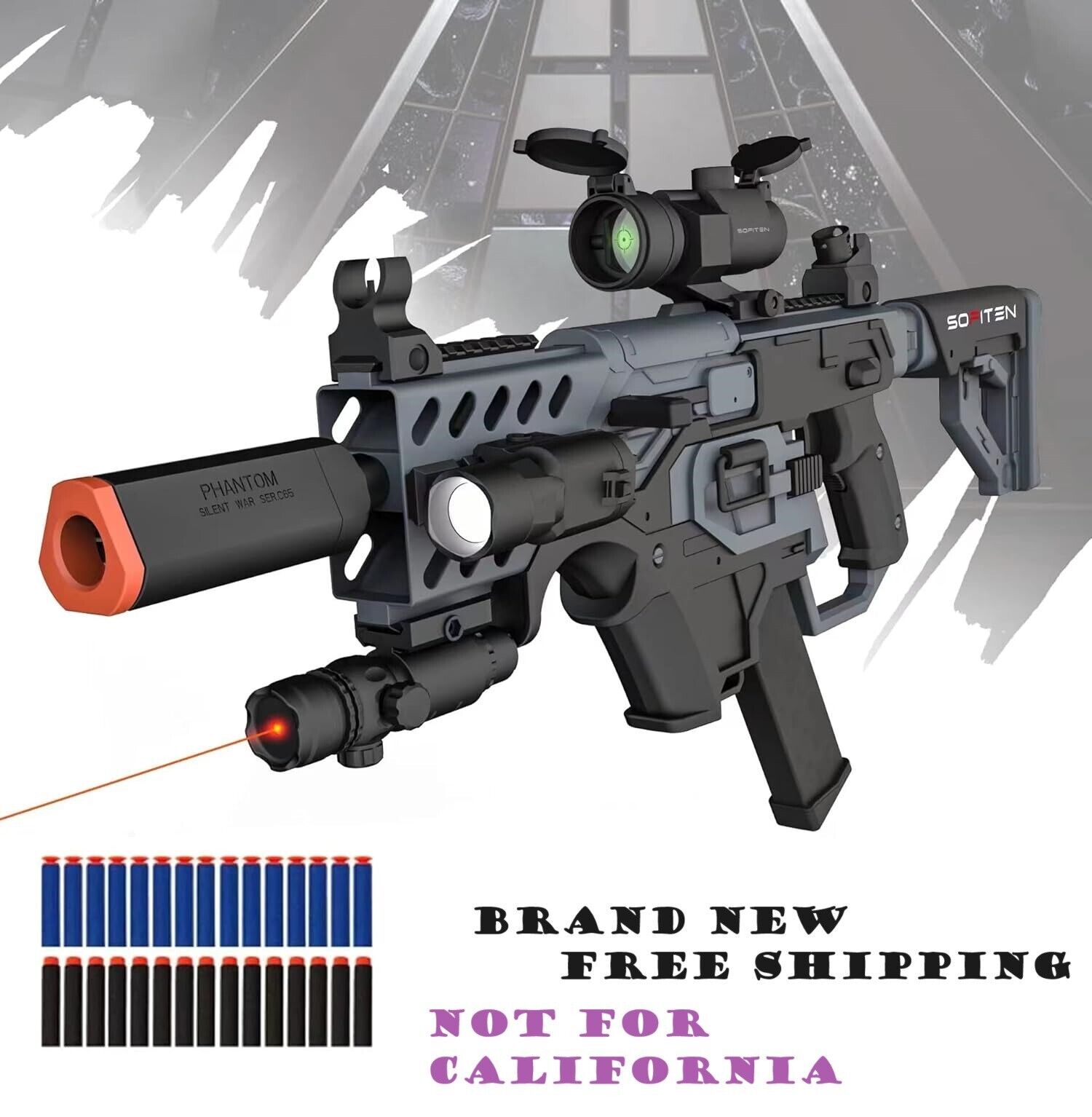 Motorized Dart Blaster M4A1 Realistic Toy Gun Automatic For Nerf Elite  Bullets