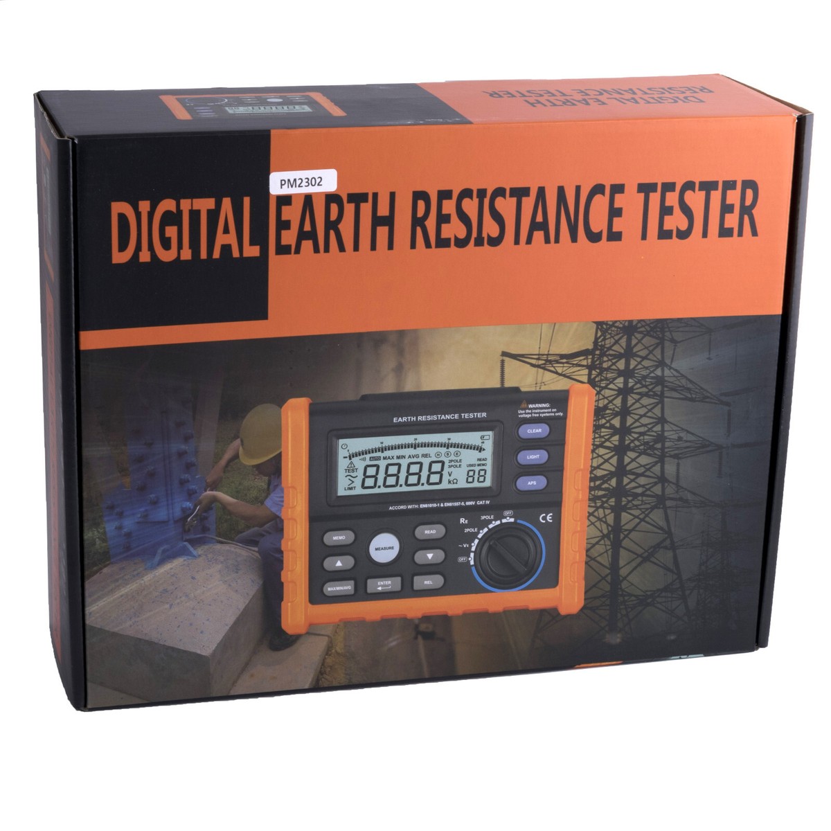 MS2302 Digitaler Erdungsmessgerät – Widerstandstester 0-4K Ohm Mit LCD-Hintergrundbeleuchtung