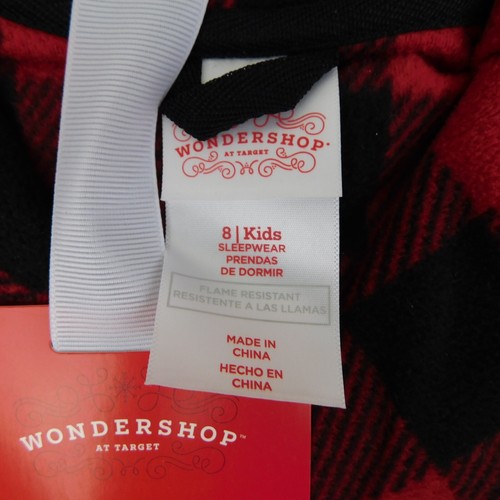 Wondershop Kids Holiday Fleece Matching Family Pajama Robe 8 Buffalo Check #4471 - Picture 6 of 8