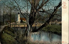 Oberammergau Bavaria Upper Bavaria ~ 1910 Lot Tree Ammer River Church Parish Church