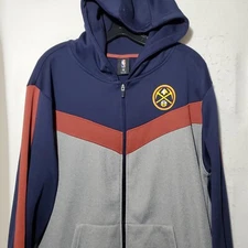 Denver Nuggets Sweatshirt Hoodie Men's XL Blue Fleece Long Sleeve Fleece 