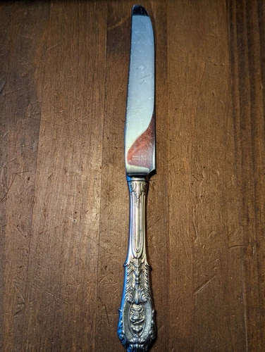 Wallace Sterling Silver - Rose Point - Dinner Knife - French - 9 3/4" - 1934