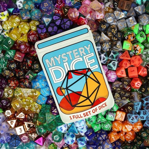 Mystery Pack of 7 Polyhedral Gaming Dice - Unique Patterns for RPG & Table Games - Picture 5 of 11